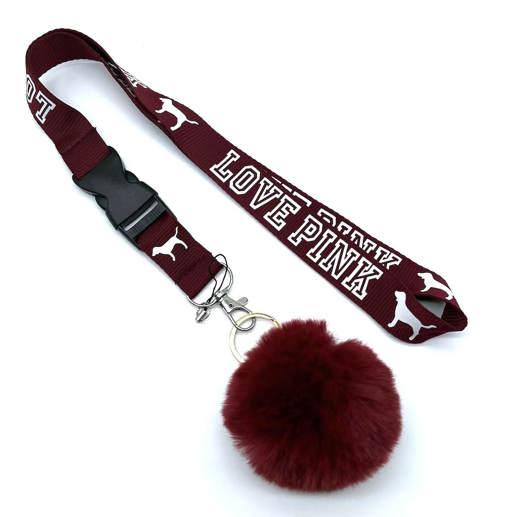 Colorful Detachable Lanyard Teal for Keys Cell Phones Neck Lanyard with Pompom Ball - Image 3