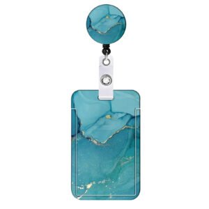 Marble Telescopic Mobile Phone ID Card Holder Badge Clip
