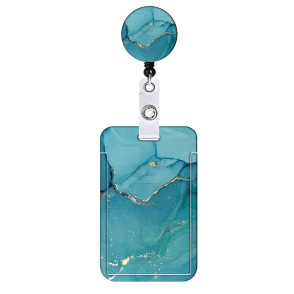 Marble Telescopic Mobile Phone ID Card Holder Badge Clip - Image 2