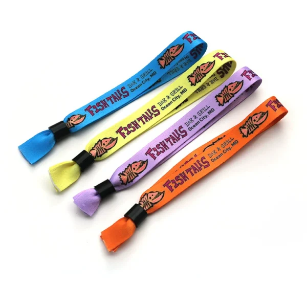 Adjustable Slide Lock Fabric Event Bracelet Polyester Wristband for Festival Bracelet - Image 2