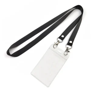 PVC Plastic ID Card Holder Lanyard With Silk Screen Printing