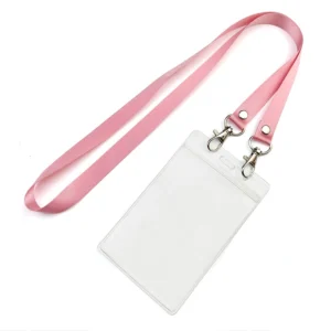PVC Plastic ID Card Holder Lanyard With Silk Screen Printing