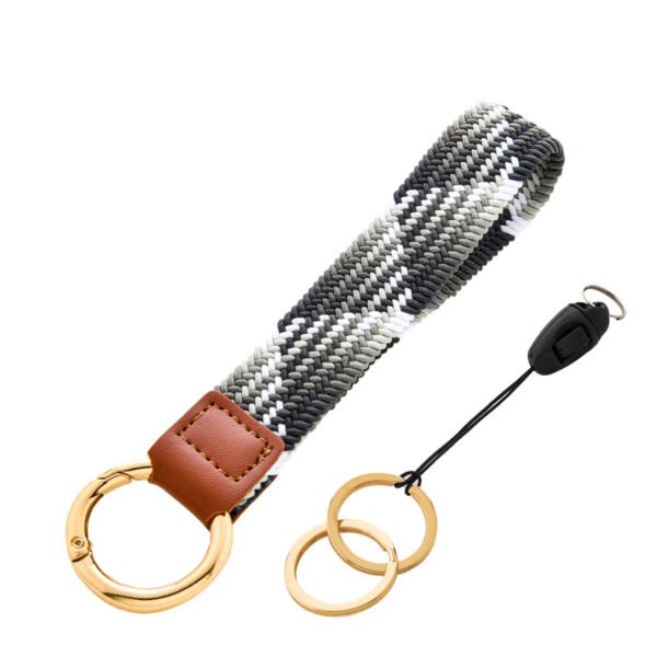 Cute Keychain Woven Wristlet Wrist Lanyard Men Car Keys ID Badges Card Wallet - Image 3