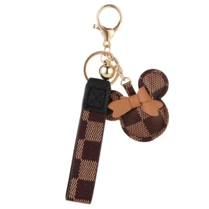 Luxury Bear Leather Key Chain Key Ring for Woman Purse Bag