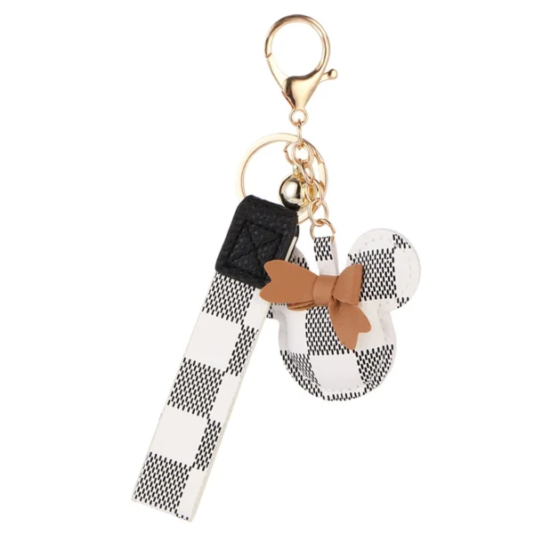 Luxury Bear Leather Key Chain Key Ring for Woman Purse Bag - Image 4