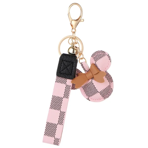 Luxury Bear Leather Key Chain Key Ring for Woman Purse Bag - Image 3