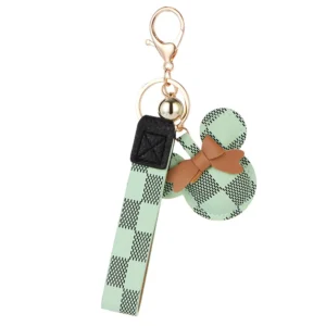 Luxury Bear Leather Key Chain Key Ring for Woman Purse Bag