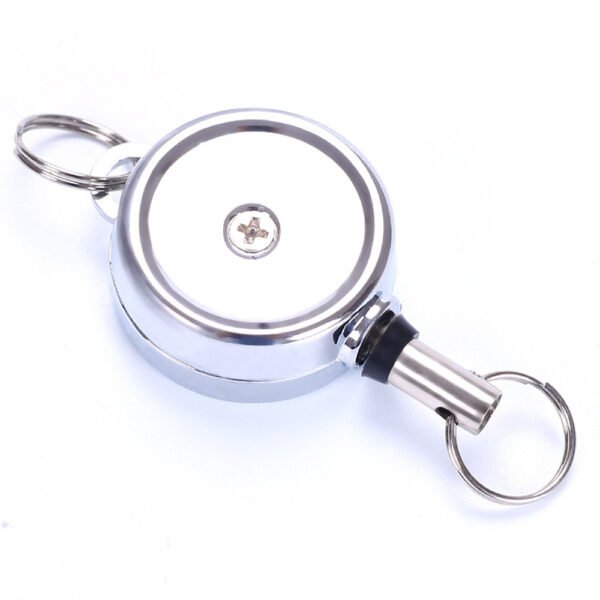 Retractable Badge Reel Metal Button Badge Keychain for Office Worker - Image 4