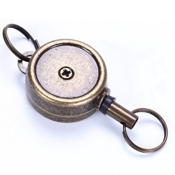 Retractable Badge Reel Metal Button Badge Keychain for Office Worker - Image 3