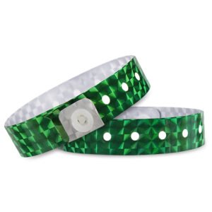 Holographic Plastic Wristbands – 500 Pack Vinyl Wristbands for Events Parties