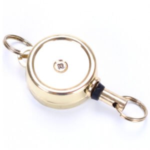Retractable Badge Reel Metal Button Badge Keychain for Office Worker