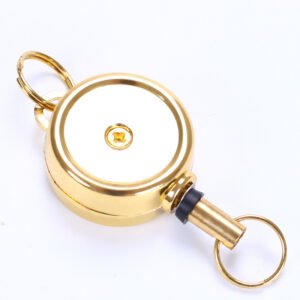 Retractable Badge Reel Metal Button Badge Keychain for Office Worker