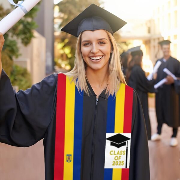 Flag Stole Study Abroad Adult Unisex Custom Graduation Belt - Image 2