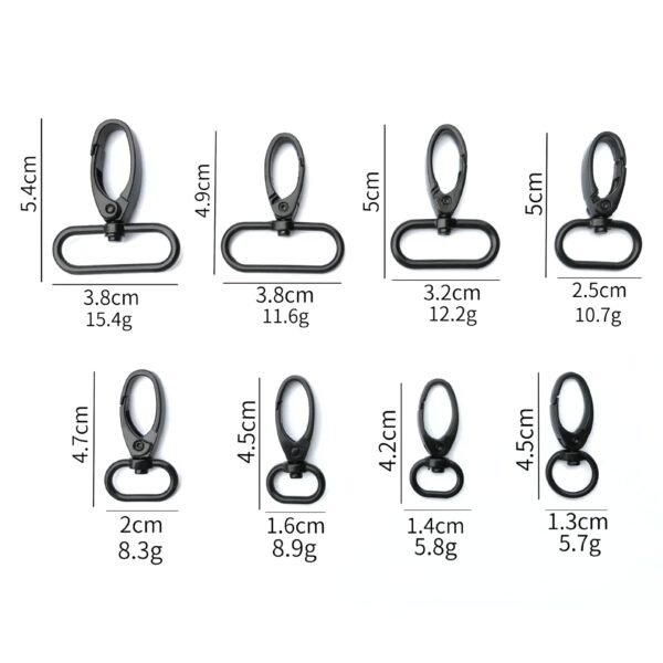 Black Plating Metal Rotating Snap Hook High Quality Carabiner Swivel Snap Hook - Image 3