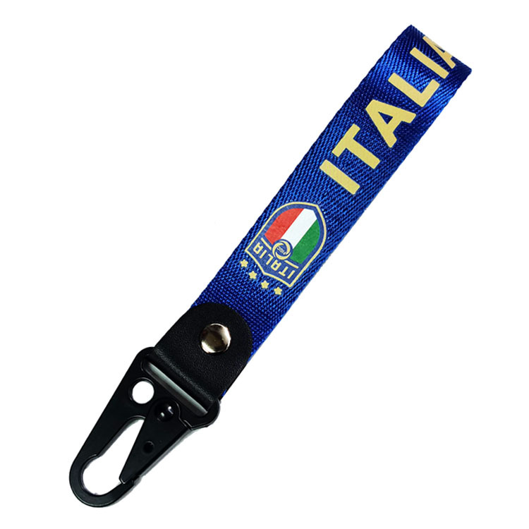 Custom Soccer Team Woven Fabric Lanyard Keychain for Football Fans Gifts - Image 3