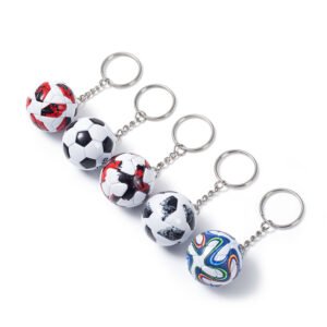 Soccer Keychain Customized 3D Football Key Chain Mini Ball Key Ring Tag