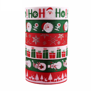 Foil Gold Grosgrain Merry Christmas Ribbon Printed 9mm 100yards in Stock