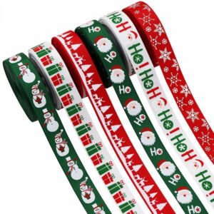 Foil Gold Grosgrain Merry Christmas Ribbon Printed 9mm 100yards in Stock