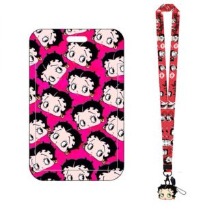 Cartoon Kuromi Polyester Lanyard with ID Card Holder for Student
