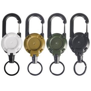 100pcs Heavy Duty Strong Carabiner Retractable Badge Reel Keychain