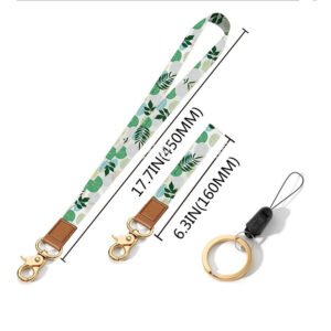 Custom Polyester Keychain Leather Lanyards Short Wrist Strap Lanyard