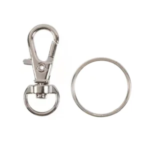Zinc Alloy Swivel Snap Hook Lobster Clasp with Split Ring