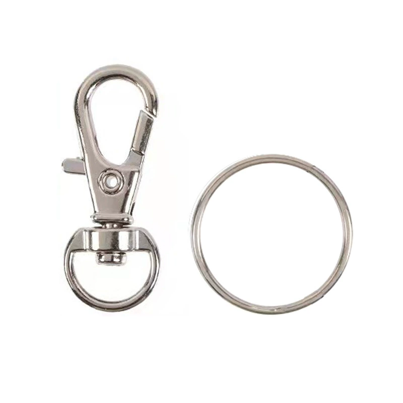 Zinc Alloy Swivel Snap Hook Lobster Clasp with Split Ring