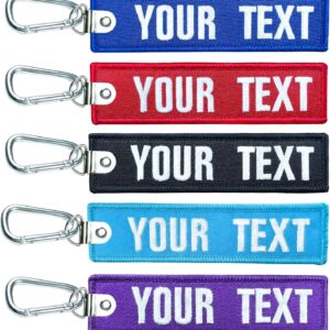 25mm Double Woven Label Embroidered Keychain Anime Logo Imprint