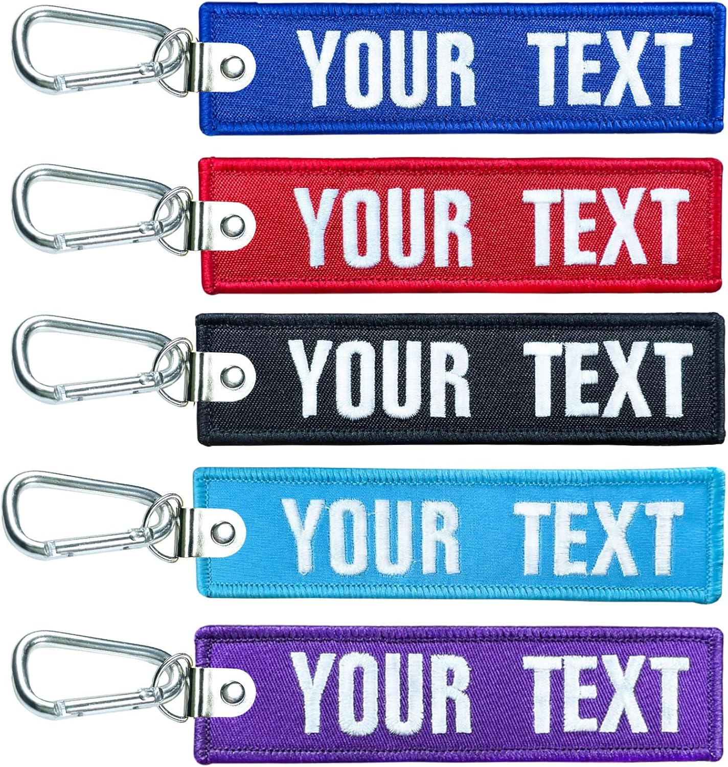25mm Double Woven Label Embroidered Keychain Anime Logo Imprint