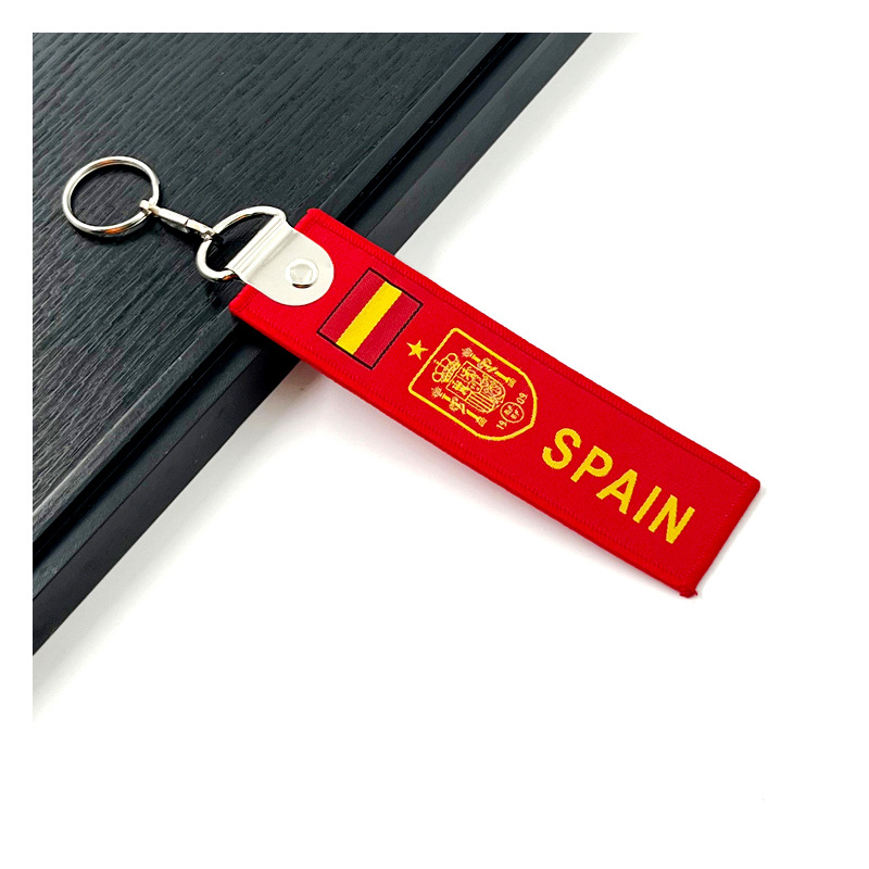 25mm Double Woven Label Embroidered Keychain Anime Logo Imprint - Image 5