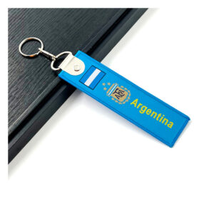 25mm Double Woven Label Embroidered Keychain Anime Logo Imprint