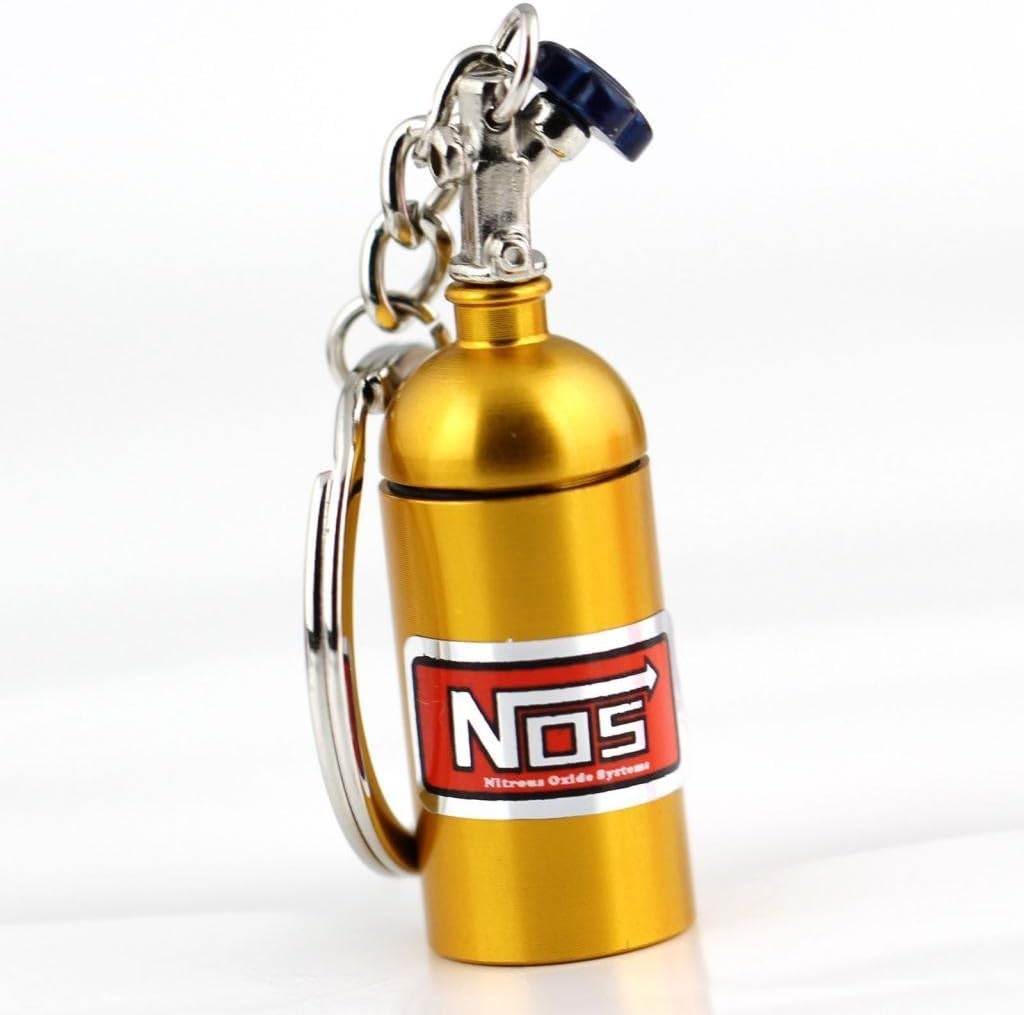 100PCS Turbo Keychain Mini Nitrous Oxide Bottle Urn Keyring Key Chain Ring - Image 3