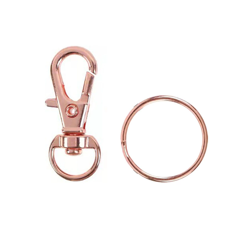 Zinc Alloy Swivel Snap Hook Lobster Clasp with Split Ring - Image 4