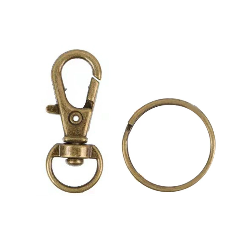 Zinc Alloy Swivel Snap Hook Lobster Clasp with Split Ring - Image 3