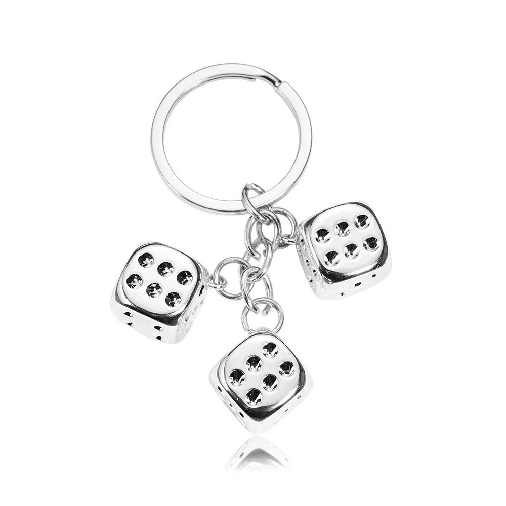 Square Goth Punk Black Dice Keychain Key Rings Keyfo - Image 2