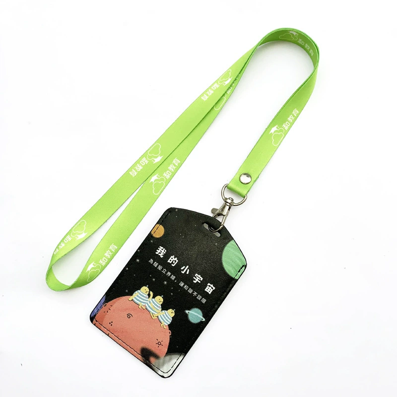 Custom Logo Silk Screen Printed Polyester Lanyard with ID Card Holder - Image 3