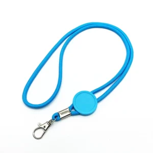 Dia.5mm Elastic ID Card Badge Holder Round Rope Lanyard  for Office Staff