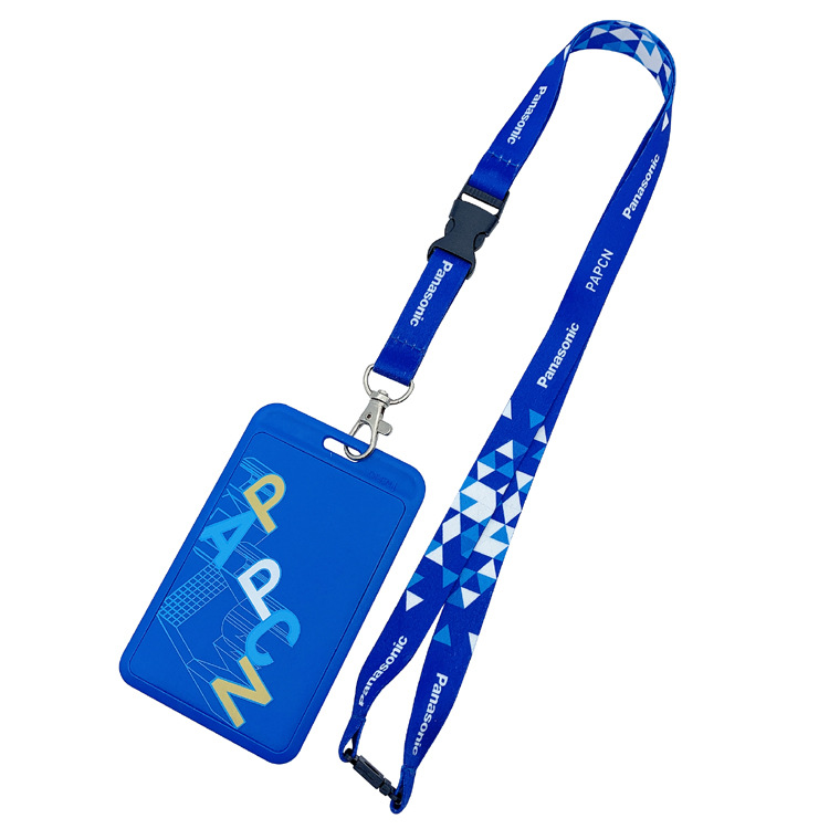 Custom Logo Silk Screen Printed Polyester Lanyard with ID Card Holder - Image 4