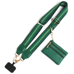 38mm Adjustable Cellphone Lanyard Crossbody With Wallet + Custom Logo Jacquard Imprint